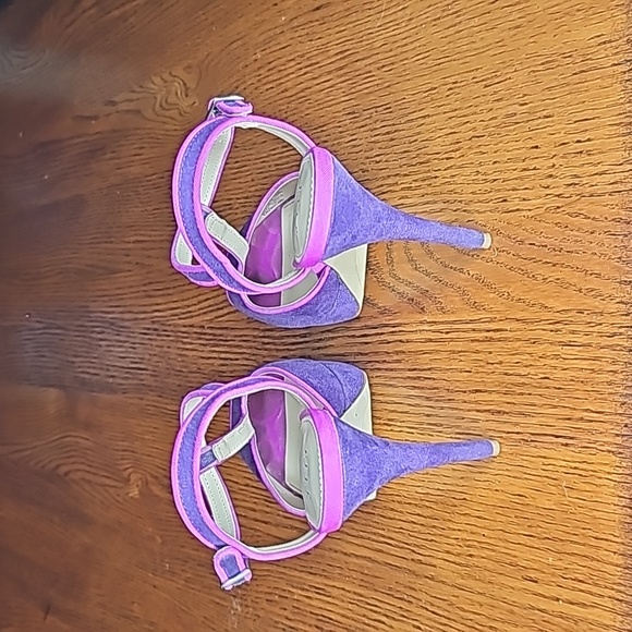 Elle open toe T-strap suede heels - Picture 5 of 8